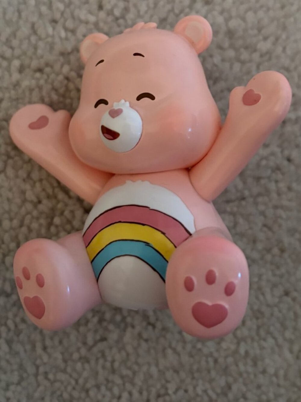 Care Bears Pink Mini Figure - Rainbow Belly Badge